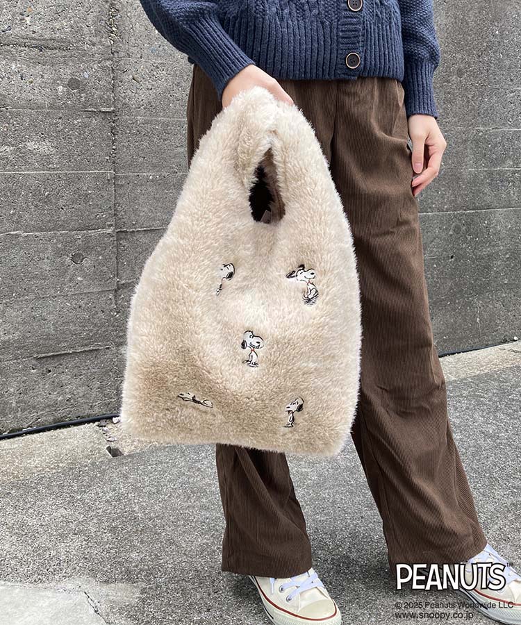 PEANUTSファーショッパートート