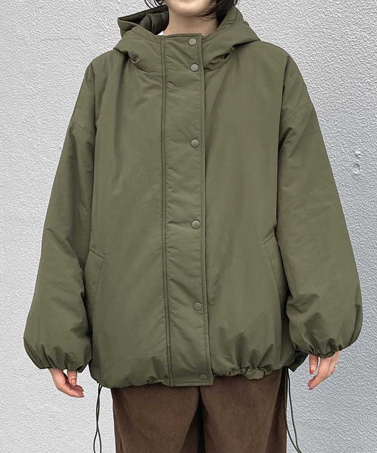 フード付きキルト中綿ブルゾン