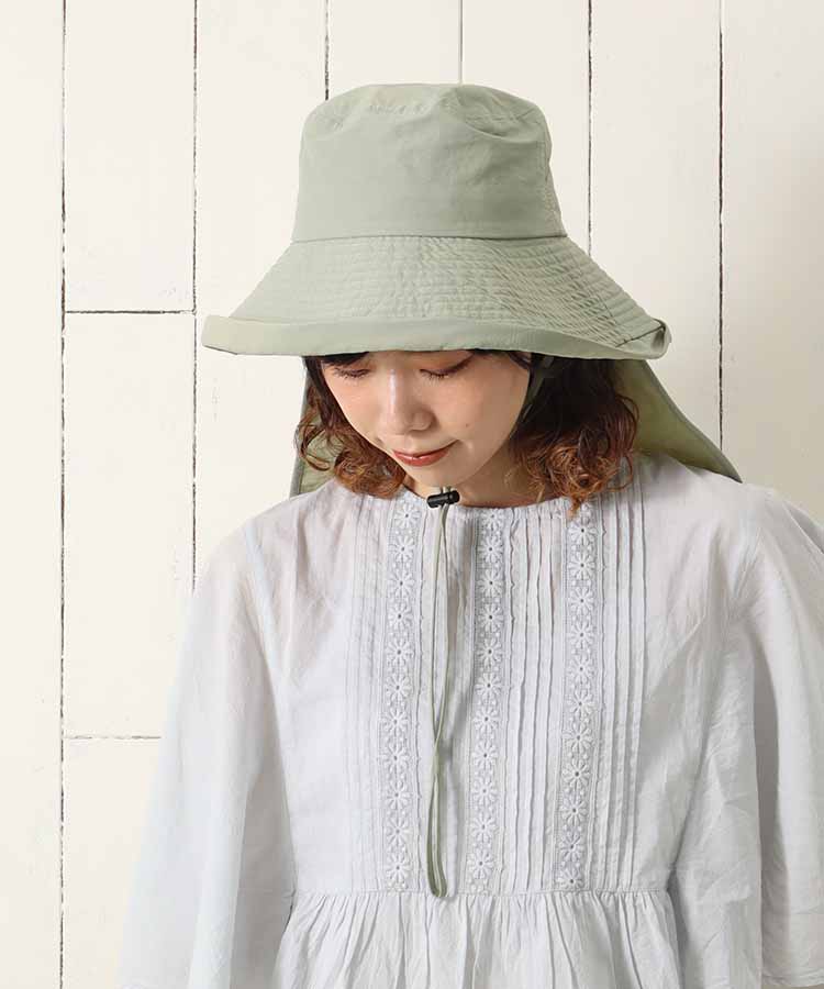 ≪SALE≫ネックカバー付きUVワイドブリムハット