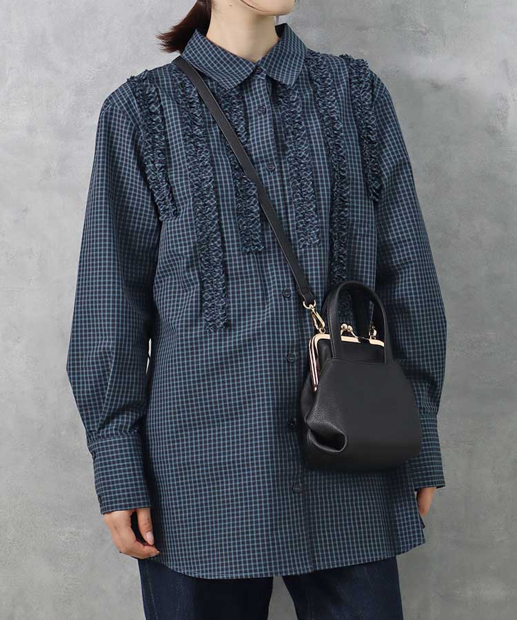 ハンドル付きがま口ミニショルダー