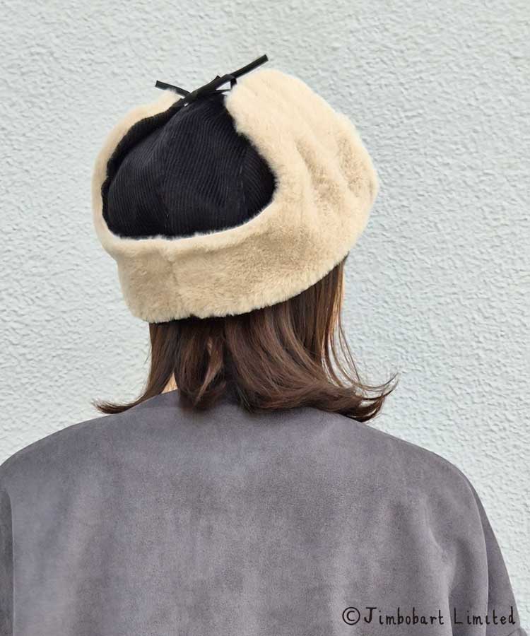 コーデュロイフライトキャップ