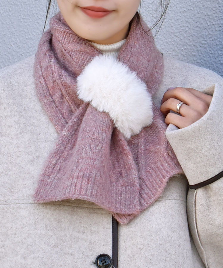 ニットファー差し込みマフラー