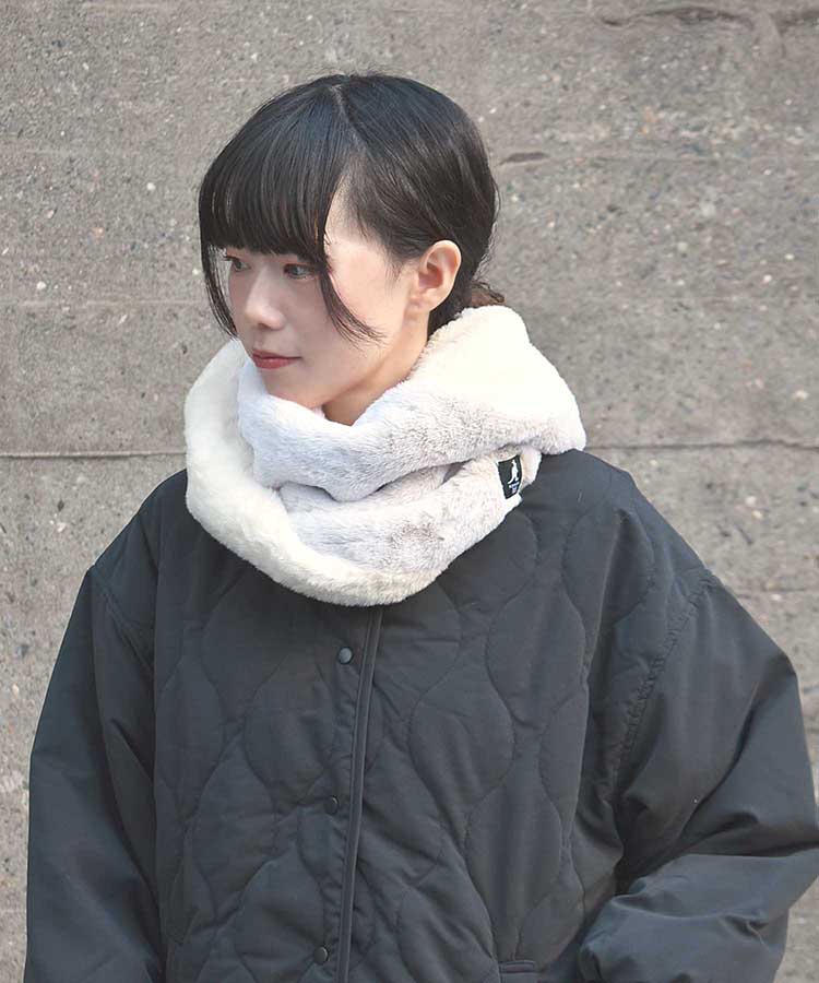 ≪SALE≫KANGOLスノートップファー配色スヌード