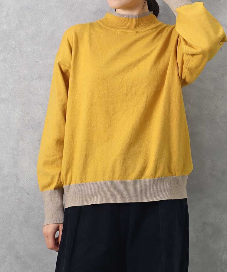 バイカラープルオーバー
