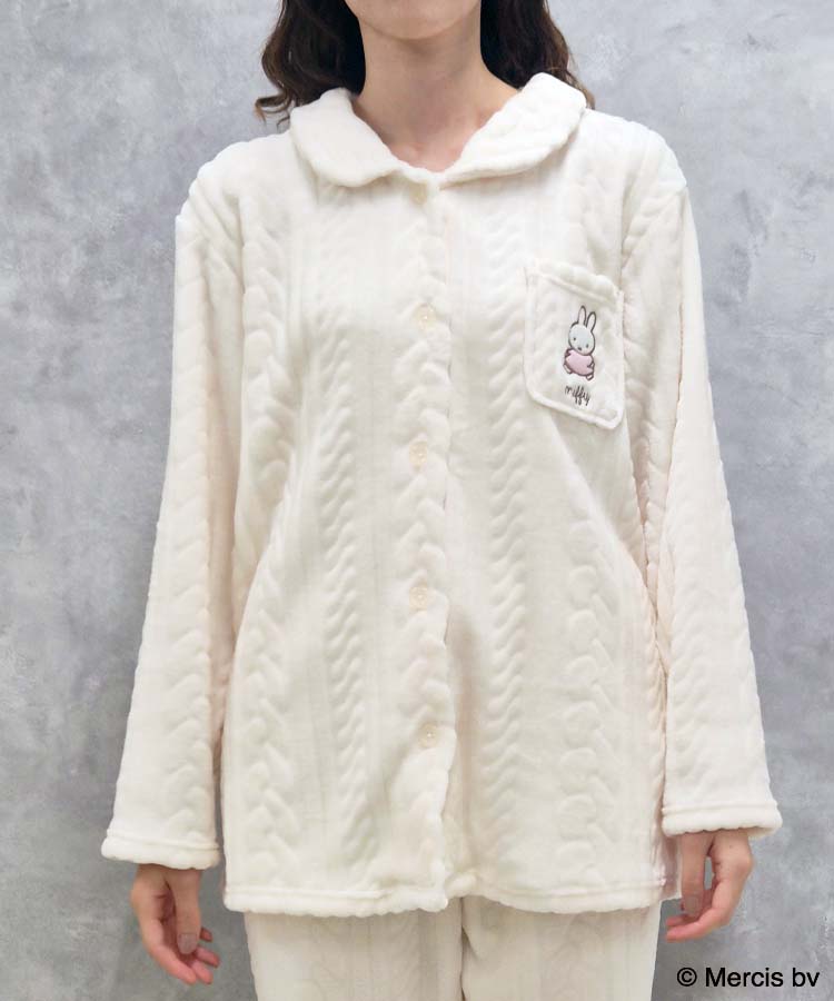 ミッフィーロープ柄前開きパジャマ上下セット