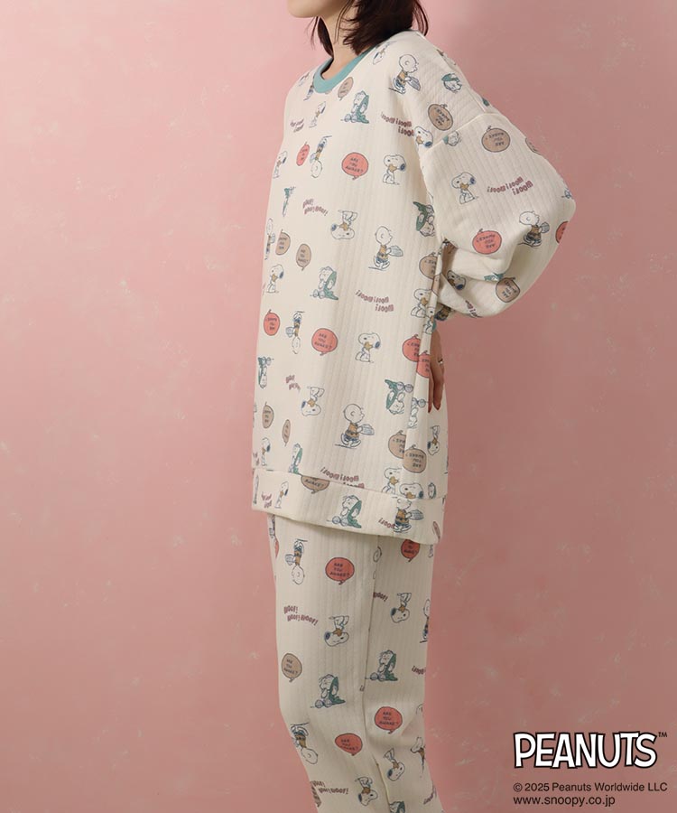 スヌーピーキルティングルームウェア上下セット