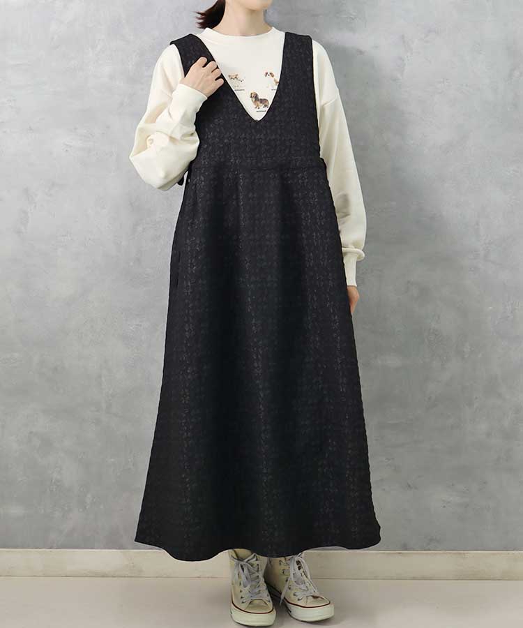 le petaleフラワージャガードジャンパースカート