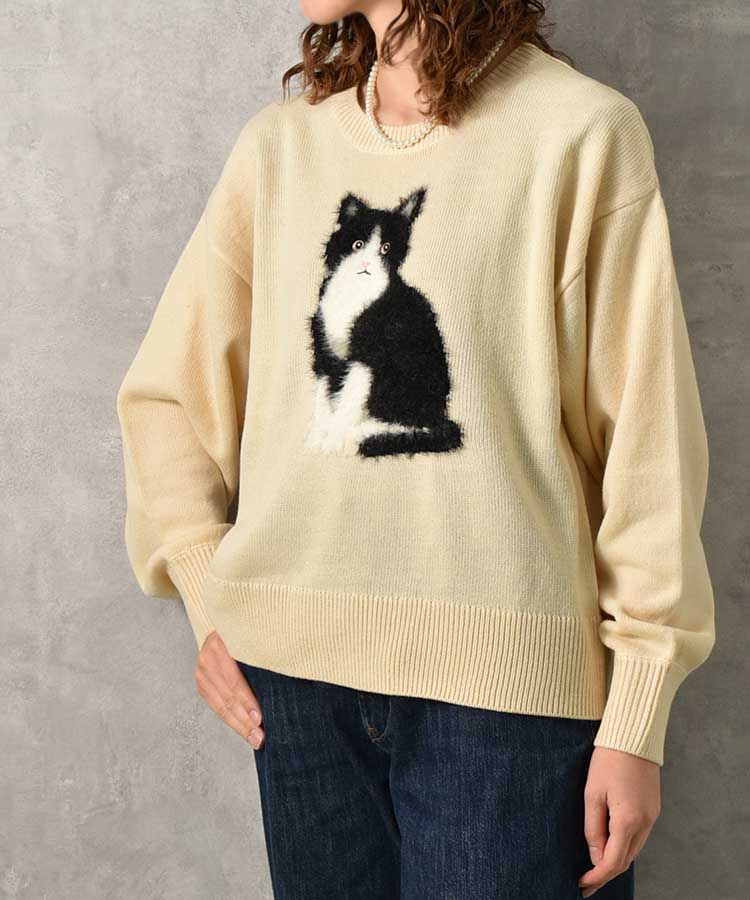 le petale Fluffy catニットプルオーバー