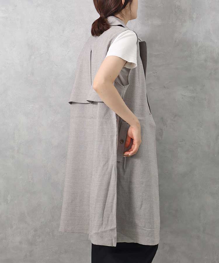 ≪SALE≫【WEB限定】リネンライクスリーブレスジャケット