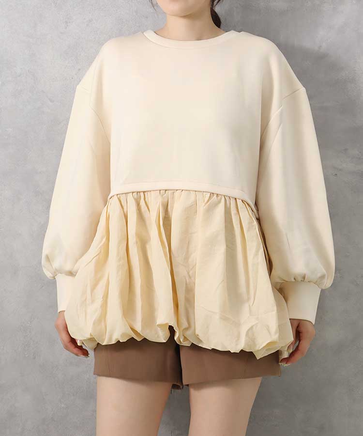 ≪SALE≫【WEB限定】裾バルーンペプラムプルオーバー