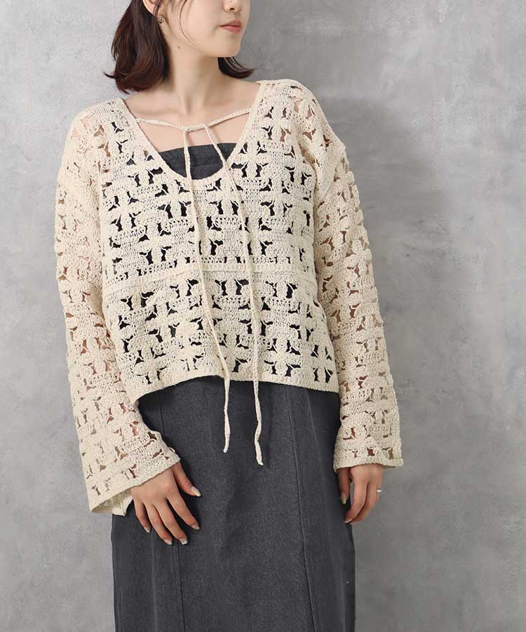 ≪SALE≫【WEB限定】クロシェ前後2wayトップス