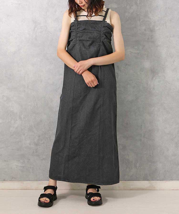 ≪SALE≫【WEB限定】デニムギャザーワンピース