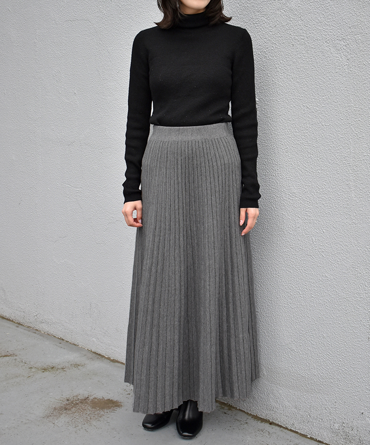 ストライプラメプリーツスカート