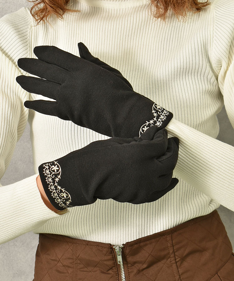指フードレース刺繍グローブ