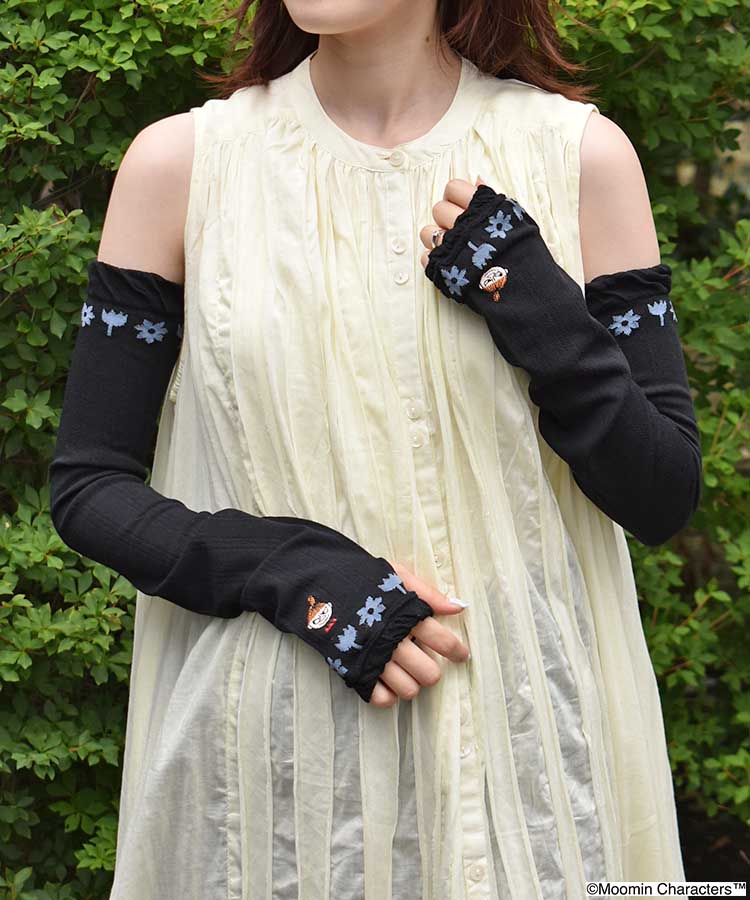 冷感花柄リトルミイ 刺繍ロンググローブ