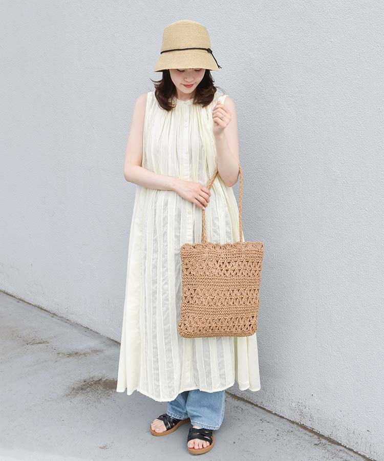 ≪SALE≫雑材フラワーデザインフラットトート