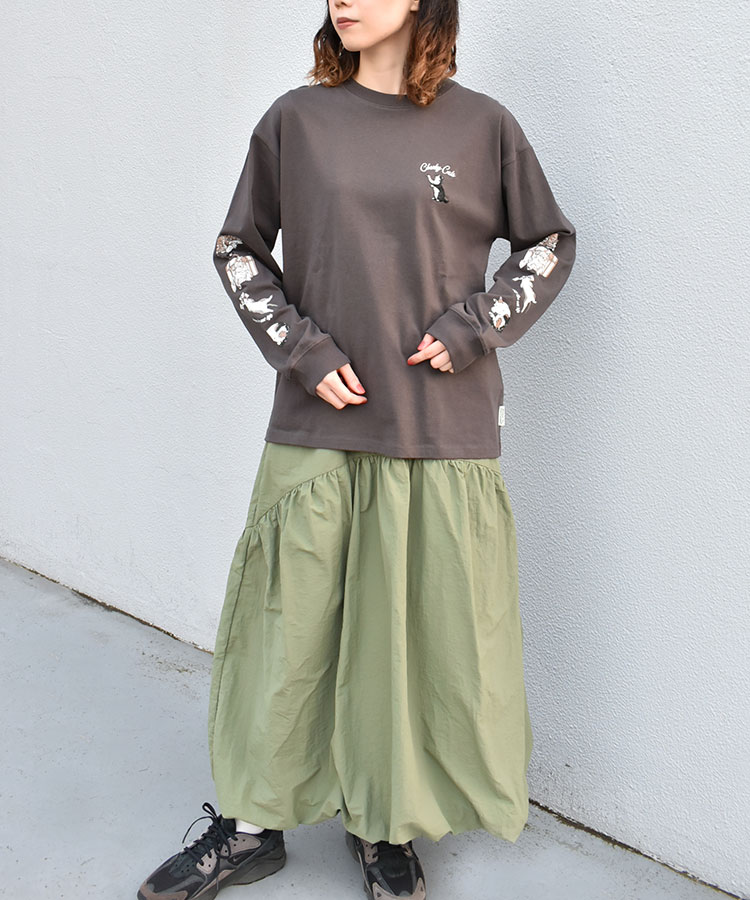 ネコ袖プリントロンT