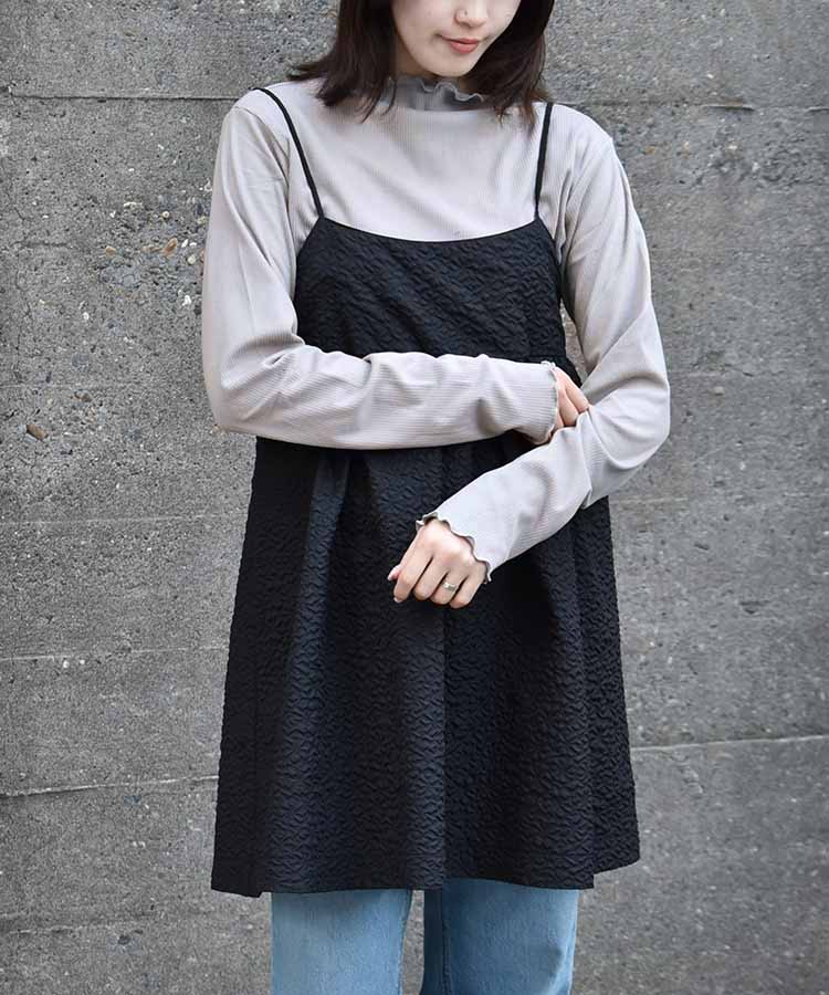 起毛リブプチハイネックロンT