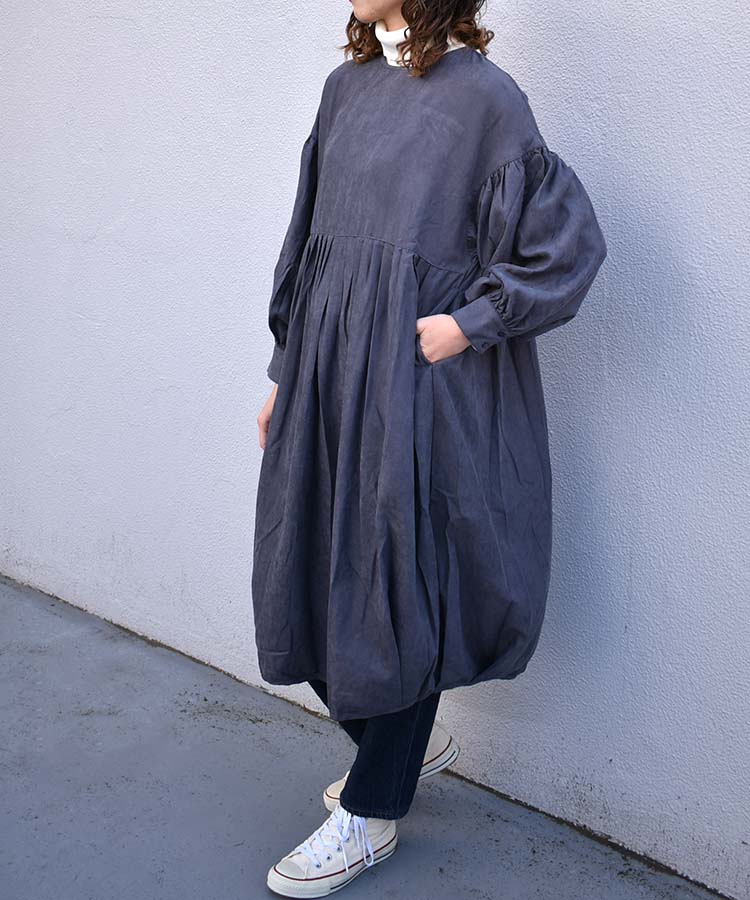 コーデュロイコクーンワンピース