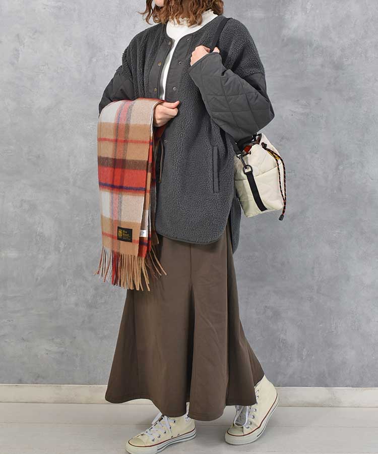 裏起毛カットツイルマーメイドスカート