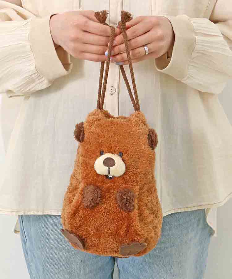 レアアニマルぬいぐるみ巾着