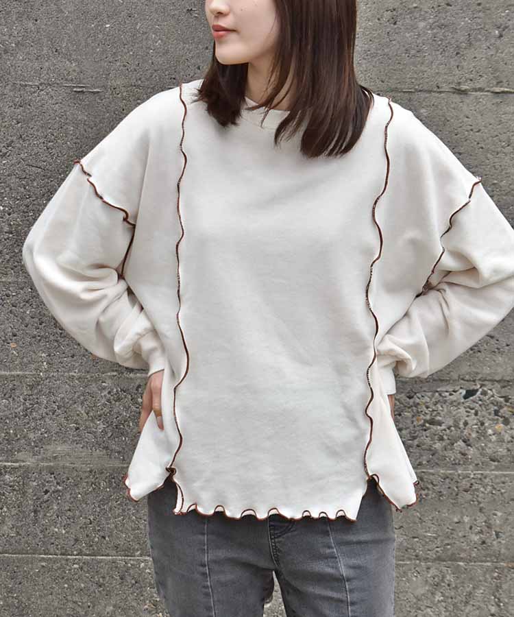 配色メロープルオーバー