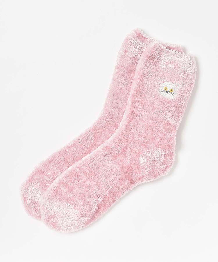 モールヤーンアニマル刺繍ソックス