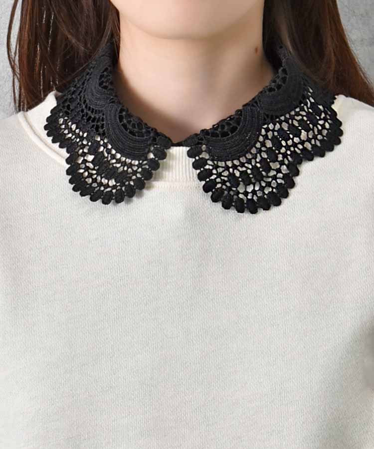 スカラップレースつけ襟