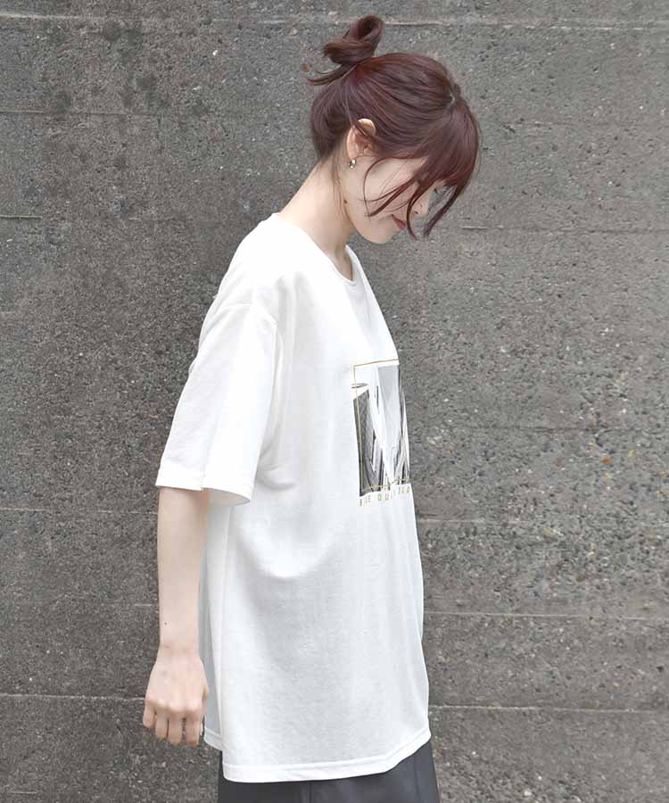 タウンフォトプリントTシャツ