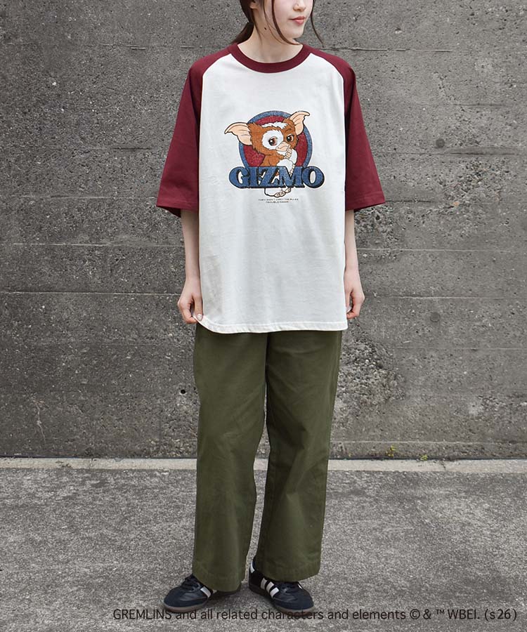 グレムリンラグランプリントTシャツ