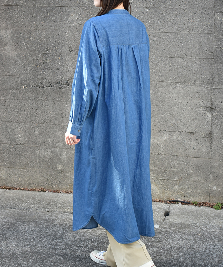 ピンタックデニムワンピース