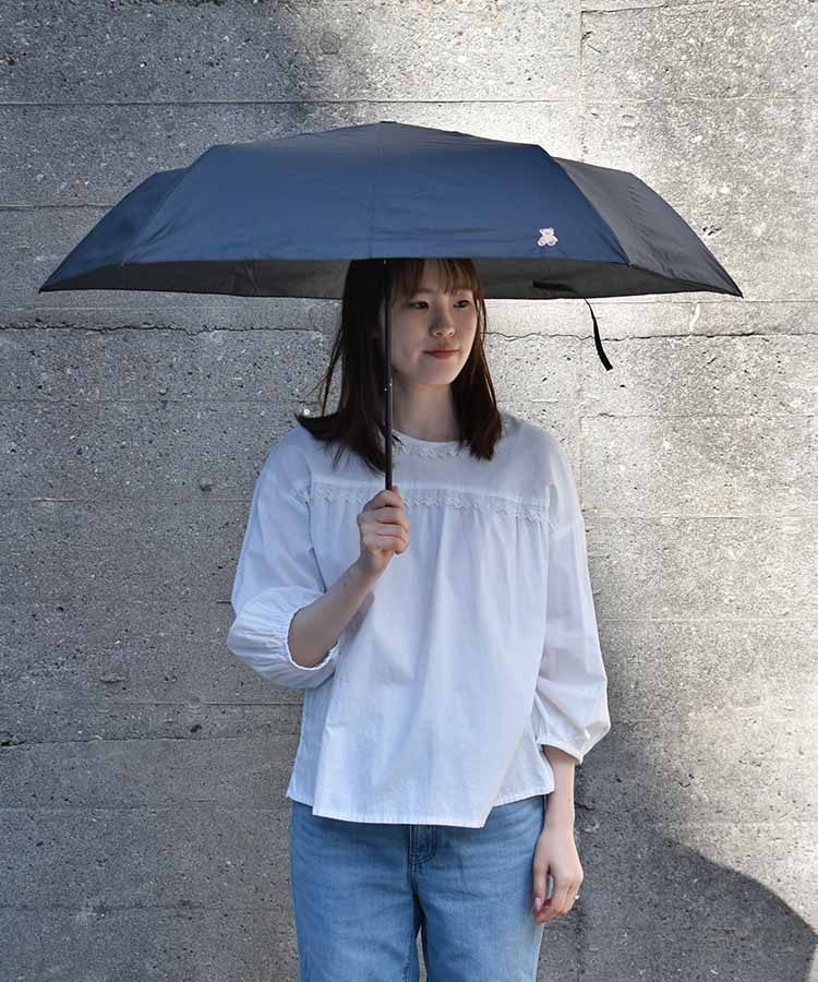ワンポイント刺繍軽量折りたたみ傘