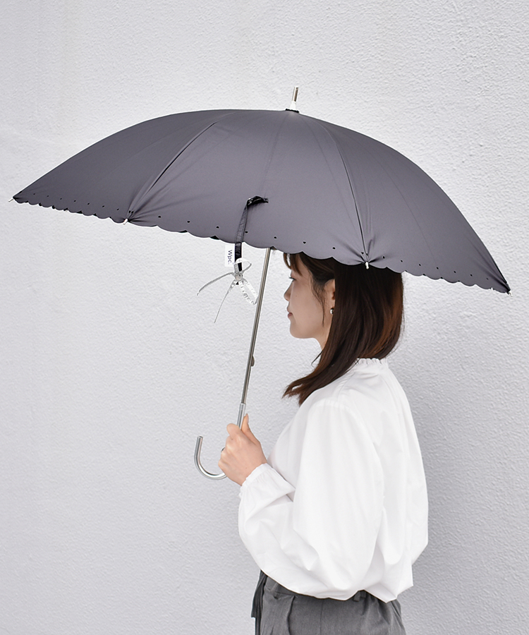 遮光シルバーリボンハート日傘