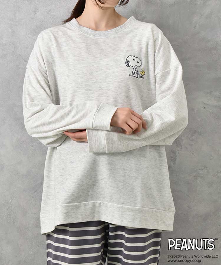 スヌーピーミニ裏毛ルームウェア上下セット