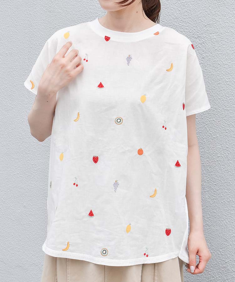 フルーツ総刺繍Tシャツ