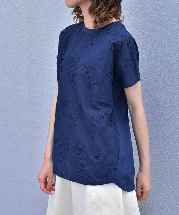 フラワー3D刺繍TシャツNO1