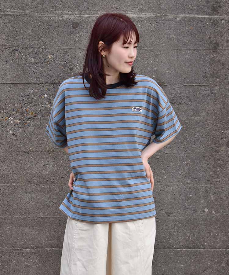 Bouncy.ワッペン付ボーダーTシャツNO1