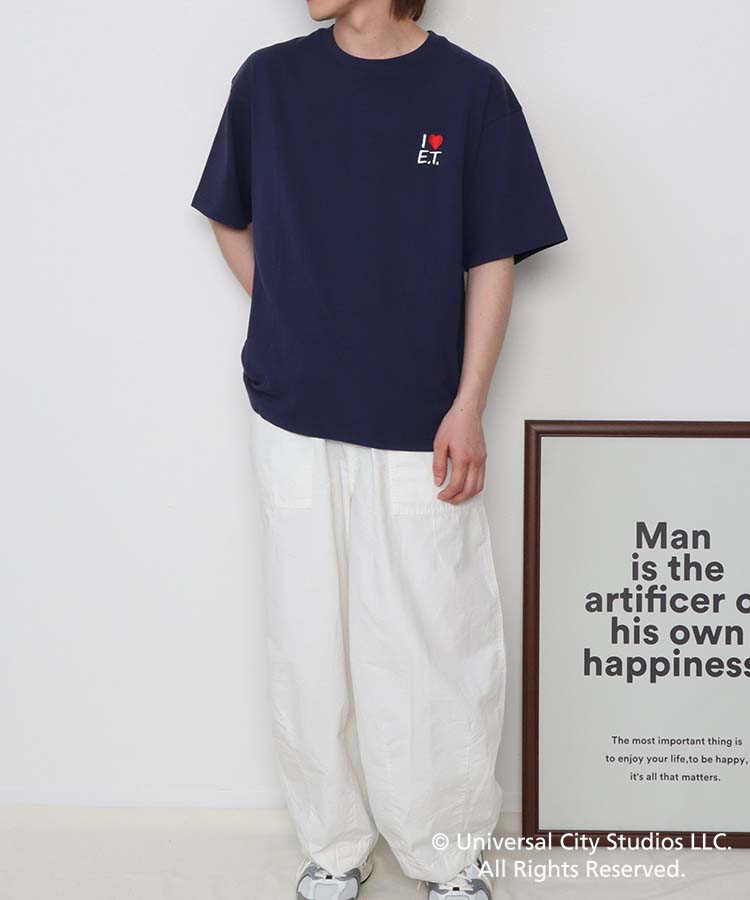ET モノクロプリントTシャツ