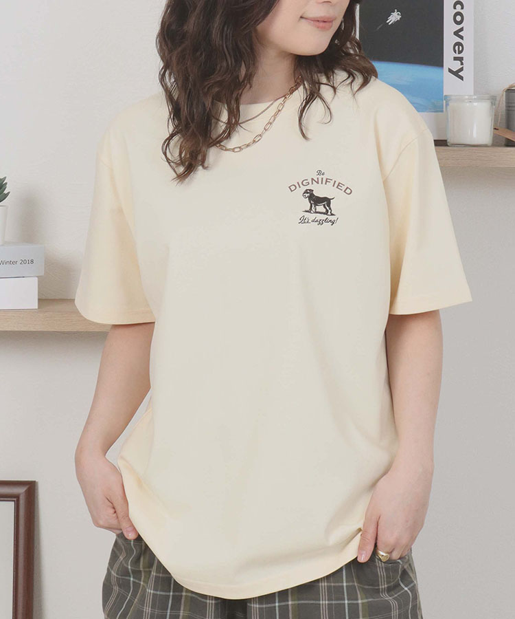 dogイラストプリントTシャツ