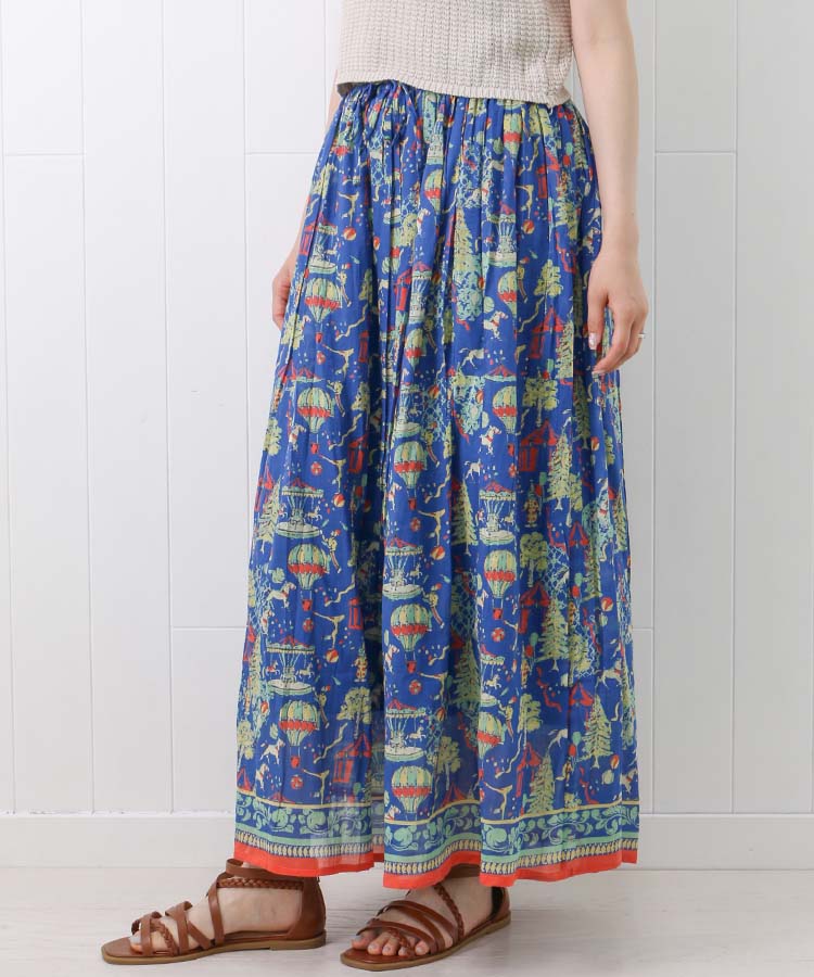≪SALE≫サーカス柄コットンボイルスカート