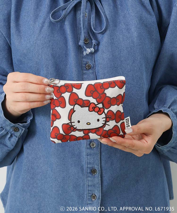 【WEB限定】HELLO KITTY RIBBON ミニフラットポーチ