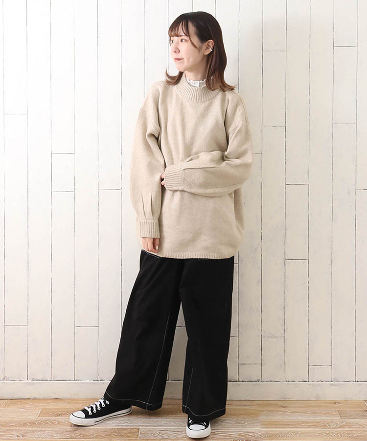 ≪OUTLET≫もちもちニットハイネックプルオーバー
