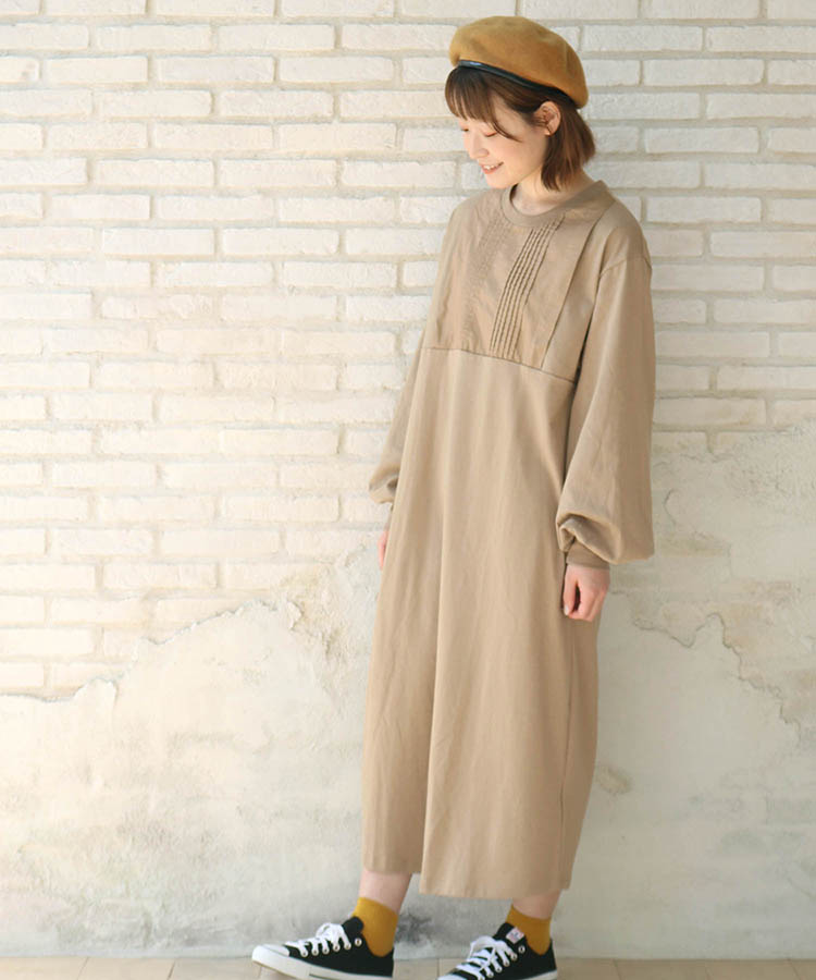 ≪SALE≫切替ボリュームスリーブワンピース