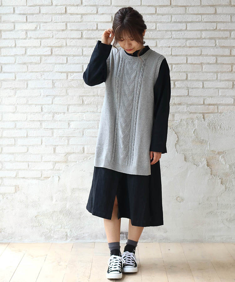 ≪SALE≫ニットロングベスト