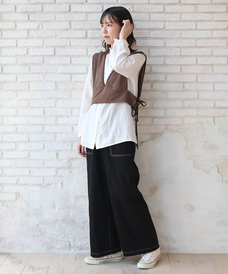 ≪SALE≫ニットカットサイドリボンベスト