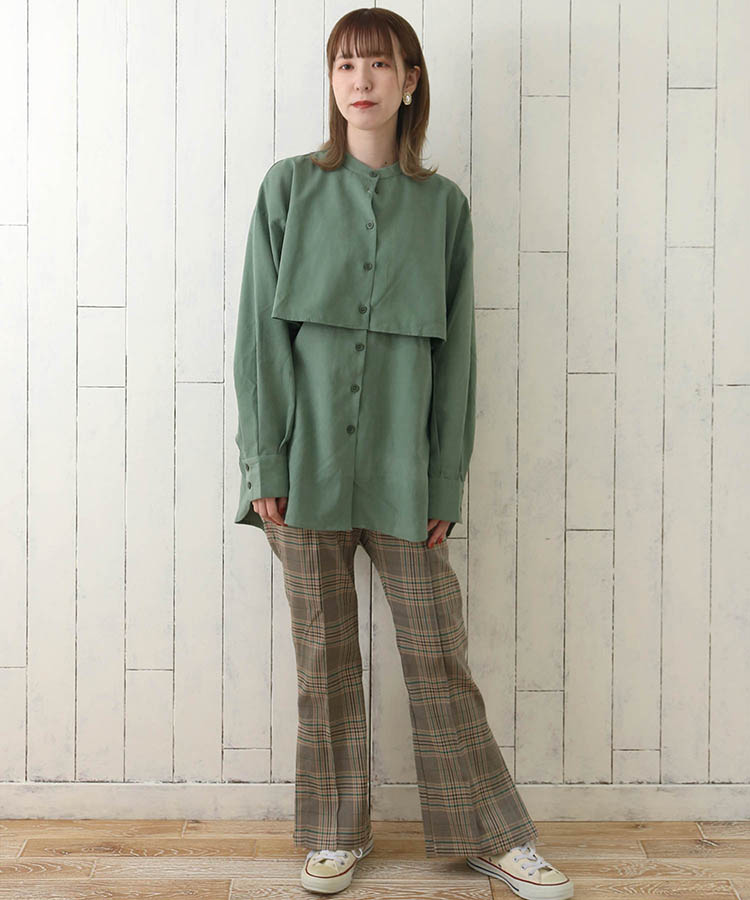 ≪SALE≫バックリボンノーカラーブラウス