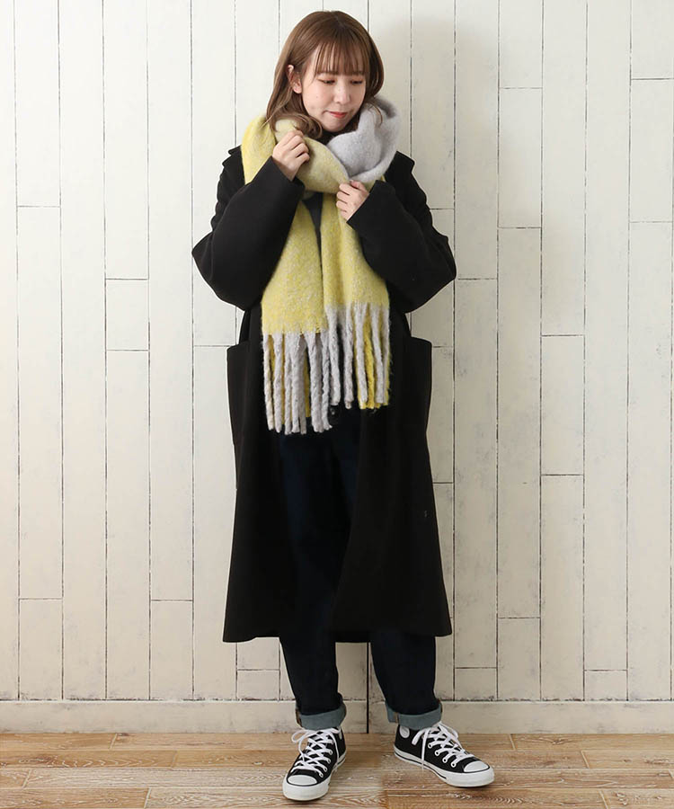 ≪OUTLET≫ふわふわバルキーチェックマフラー