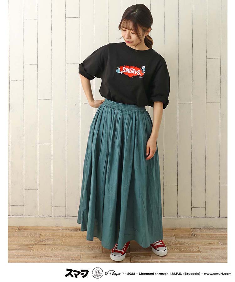 ≪OUTLET≫スマーフペイントロゴ刺繍Tシャツ