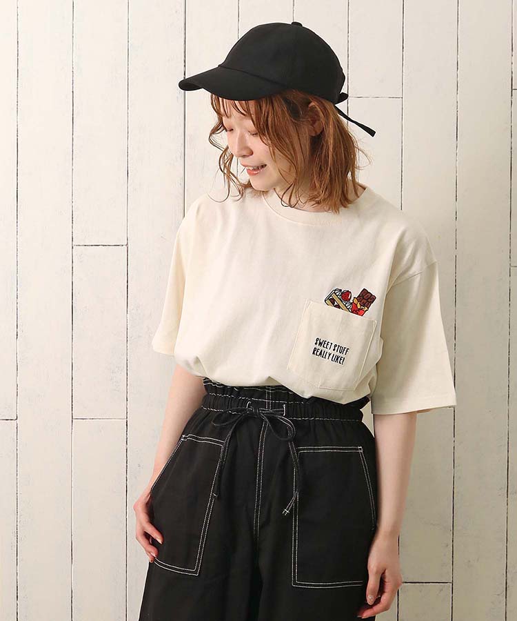 ≪OUTLET≫デザートポケット刺繍Tシャツ