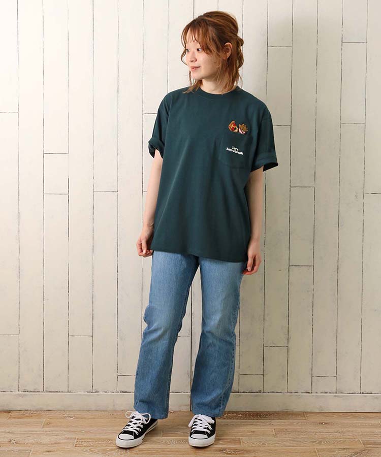 ≪OUTLET≫ピザポケット刺繍Tシャツ